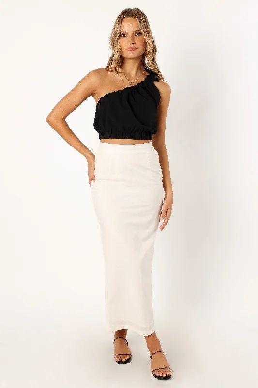 Marcoola One Shoulder Top - Black