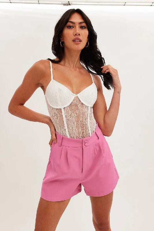 White Lace Bodysuit Singlet